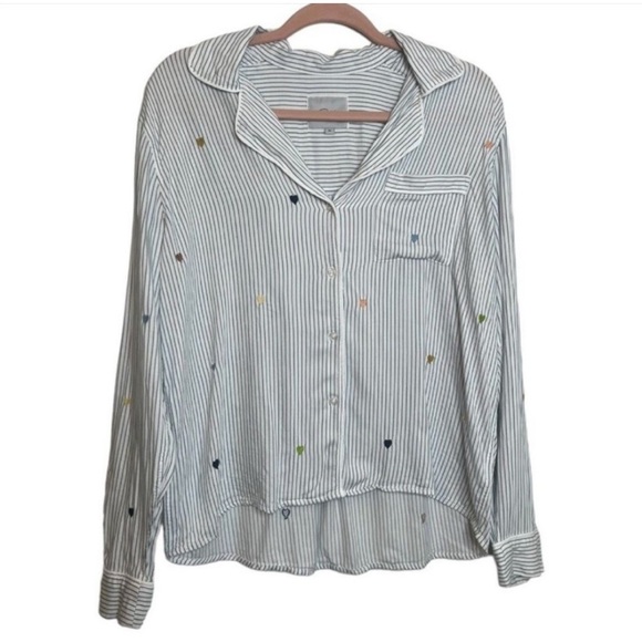 Rails Clara Pajama Set Robin Stripe Heart Embroidery - Picture 3 of 8